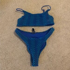Blue Triangl Mica Bikini Set